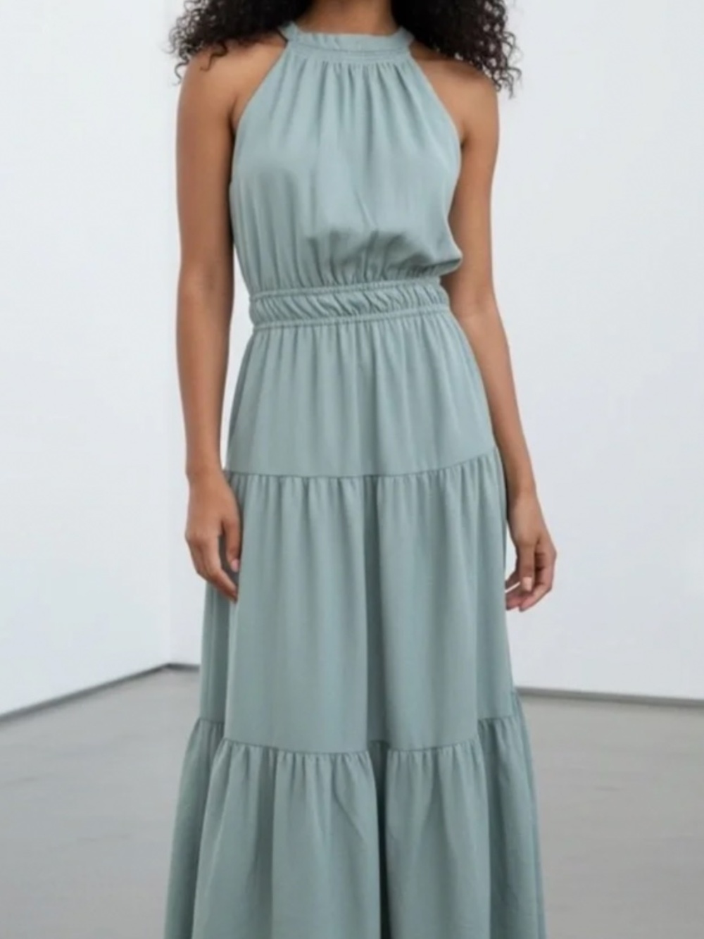 Beautiful Japna Sage Green Maxi Dress